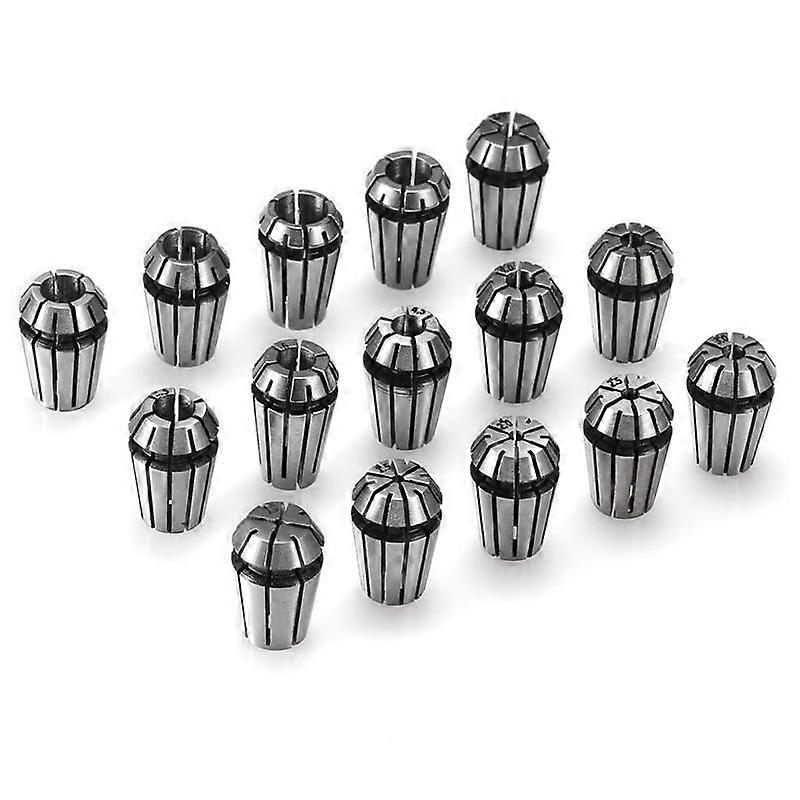 15PCS ER11 Precision Spring Collet Set for CNC Engraving Milling Lathe Chuck Tool 1.0mm-7.0mm & 1/4 inch 1/8 inch
