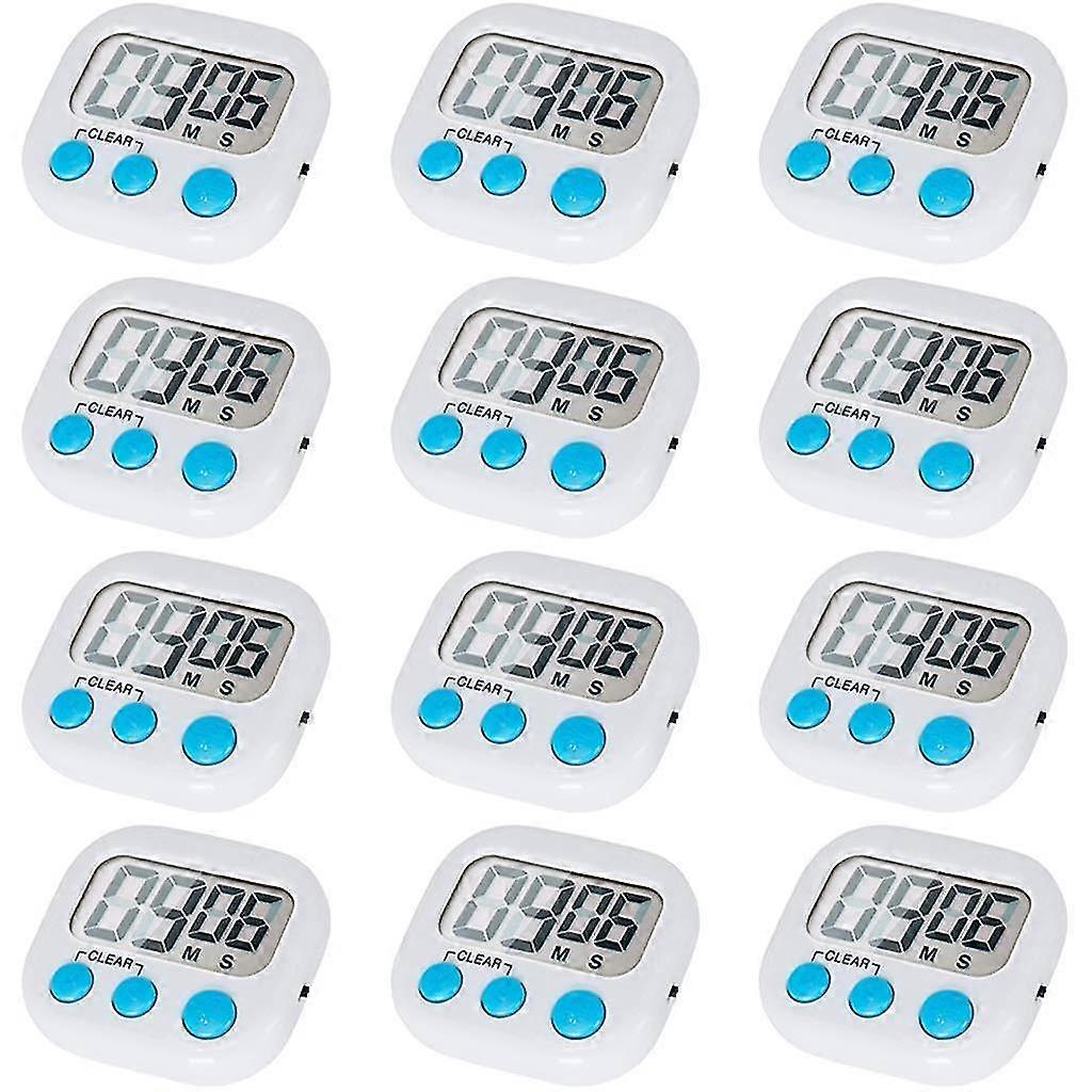 12 Pack Digital Kitchen Timer Th On/off Switch, Loud Alarm
