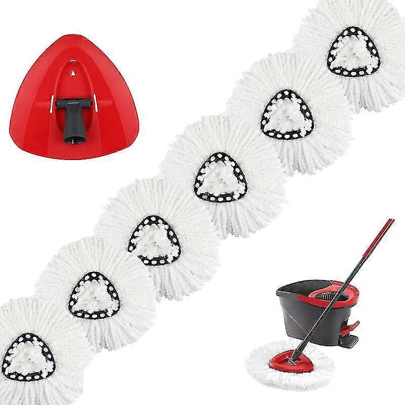 6pcs Replacement Mops for Vileda O-Cedar Turbo 2 in 1 EasyWring & Clean Compatible Mop Heads For