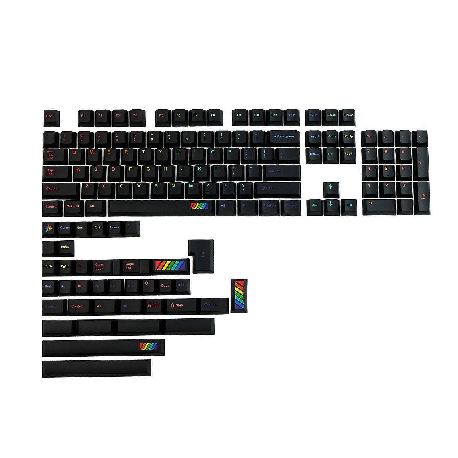 142 Keys GMK Midnight Rainbow Keycaps PBT Dye Sublimation Keycap Cherry for Key