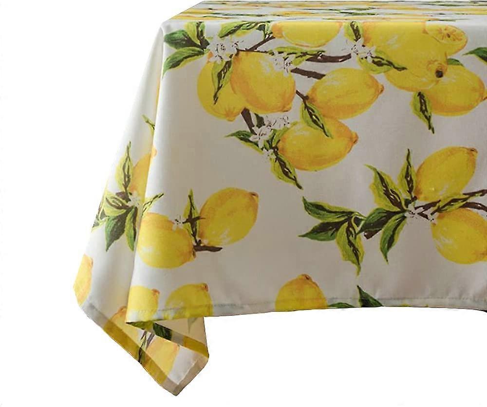 Spill Proof Lemon Tablecloth Polyester Spring & Summer Tablecloth for Indoor/Outdoor Use
