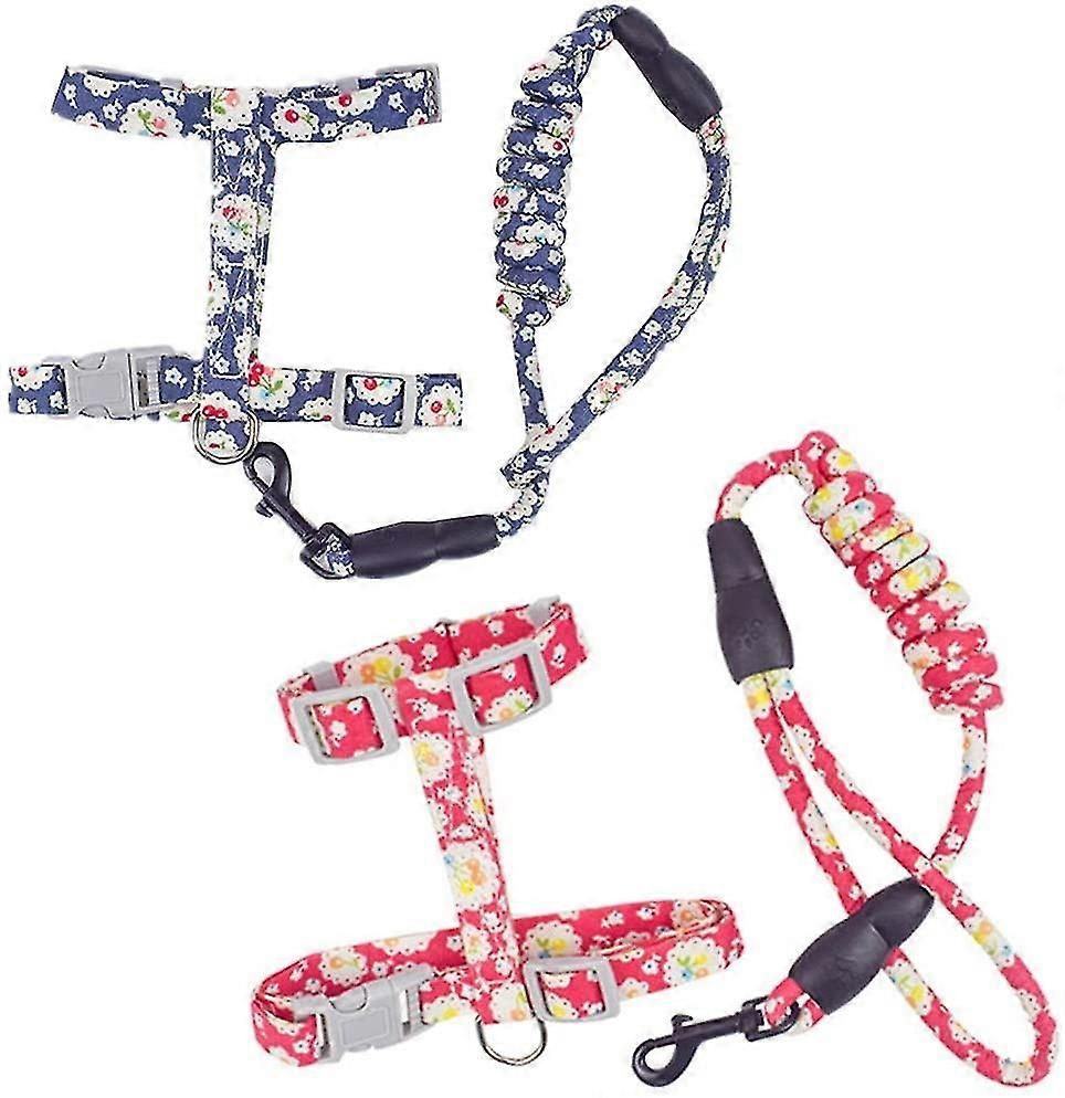 2 Pack Cat Harness And Leash Set Adjustable Harness Lead Set Escape Proof Pet