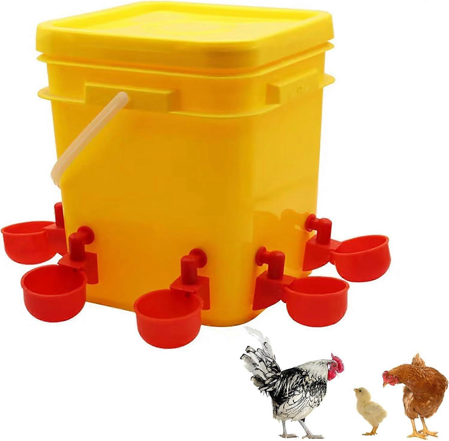 Kükenfutterautomat und Tränke, automatische Hühnertränke, Geflügelfutterautomat und Tränke abfallfreie Ausrüstung für Vogeltränken Farmausrüstung 12L