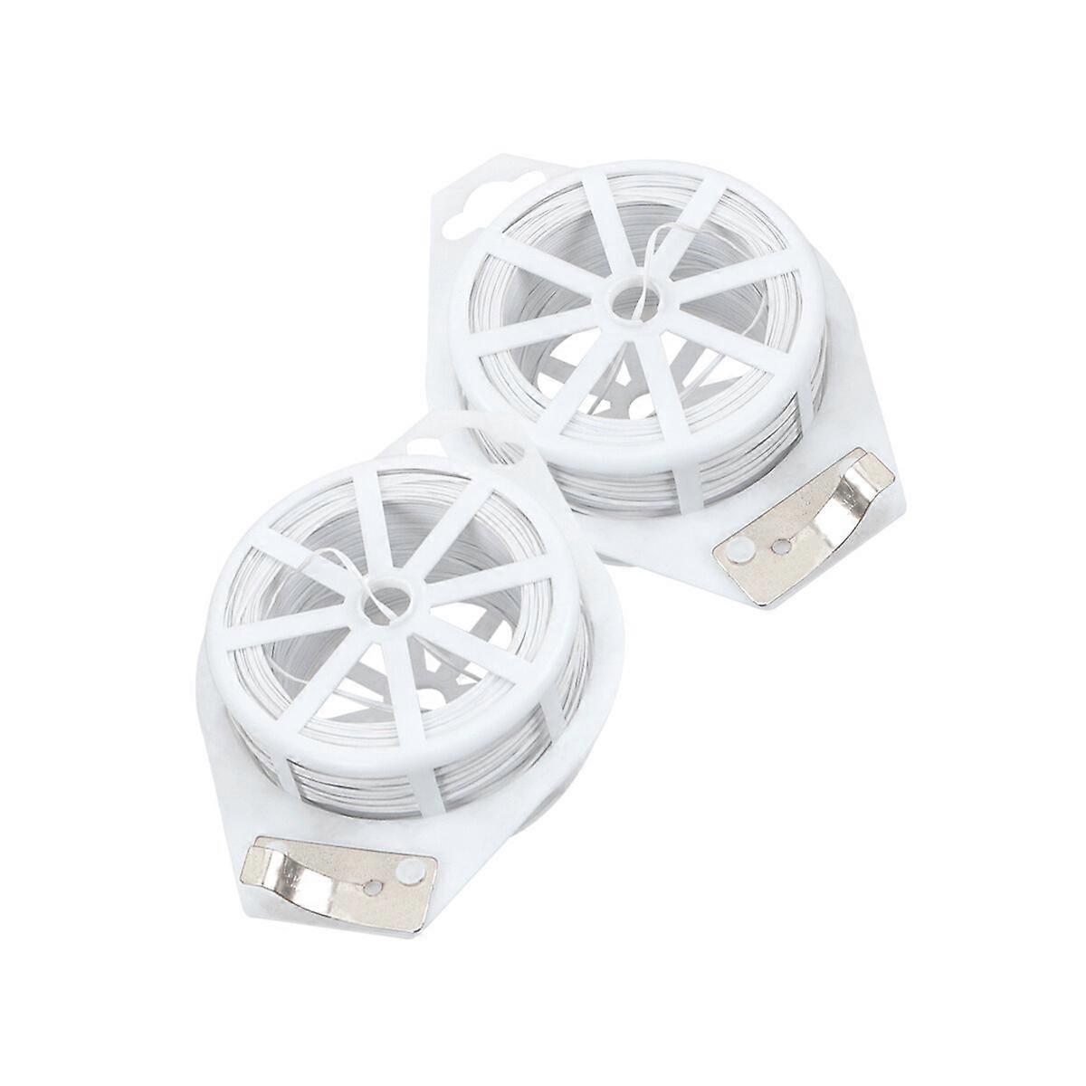 2pcs Garten Kunststoff Bindedraht Garten Krawatte Draht Pflanze Busch Blumendraht (Weiß 100 Meter)