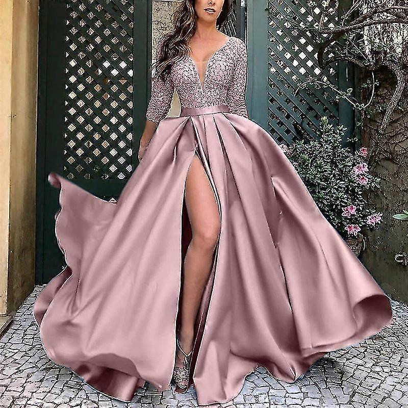 New Ladies Lace V-neck Sexy Long Skirt Tail Banquet Evening Dress Women's  Clothing Wedding Bridal Dresses | Fruugo ZA