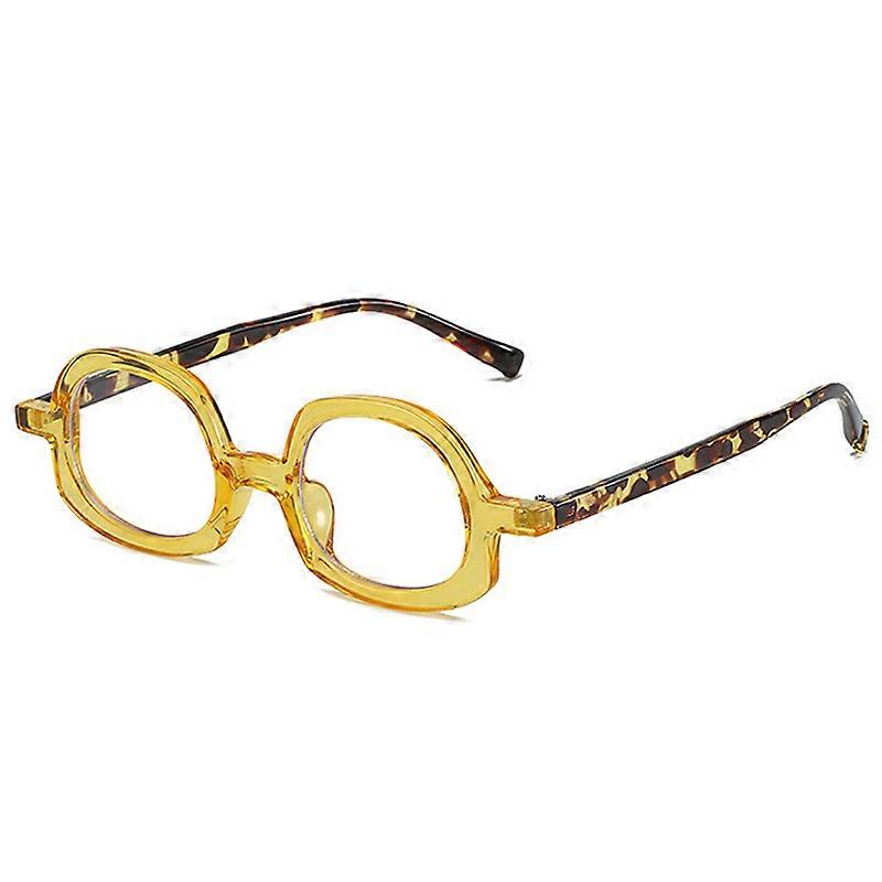 SHAUNA Retro Coloré Ovale Femmes Lunettes Cadre Clair Anti Lumière Bleue Lunettes Mode Hommes Optique Jaune Vert Cadre