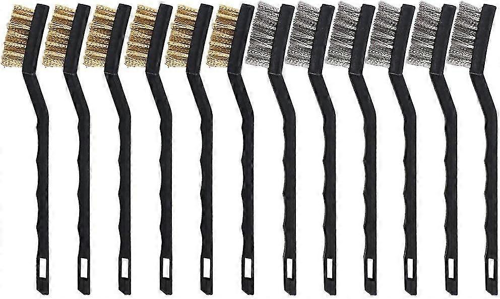 12 Pack Wire Brushes, Mini Brass Stainless Steel Wire Brush for 3D Printer
