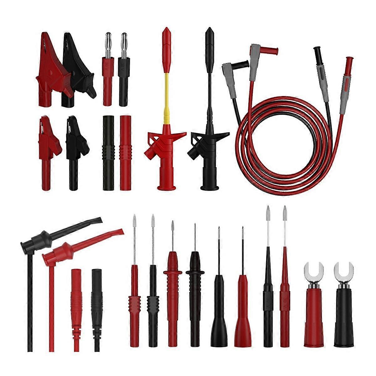 Multimeter Test Leads Kit with Digital Electrical Test Probes Set with Alligator Clips Test Hook Tweezer Flexible Wire