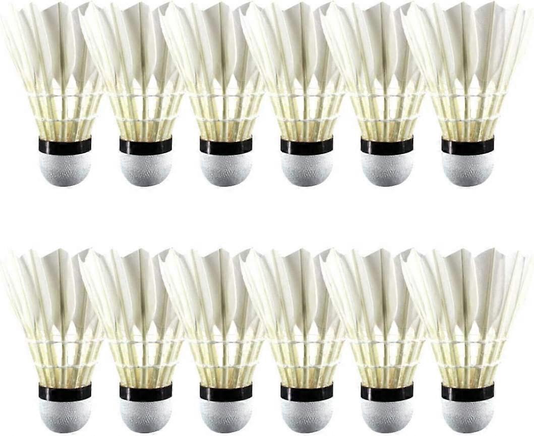 Shuttlecocks, 12 Pieces, Hard-Wearing, Synthetic Feathers