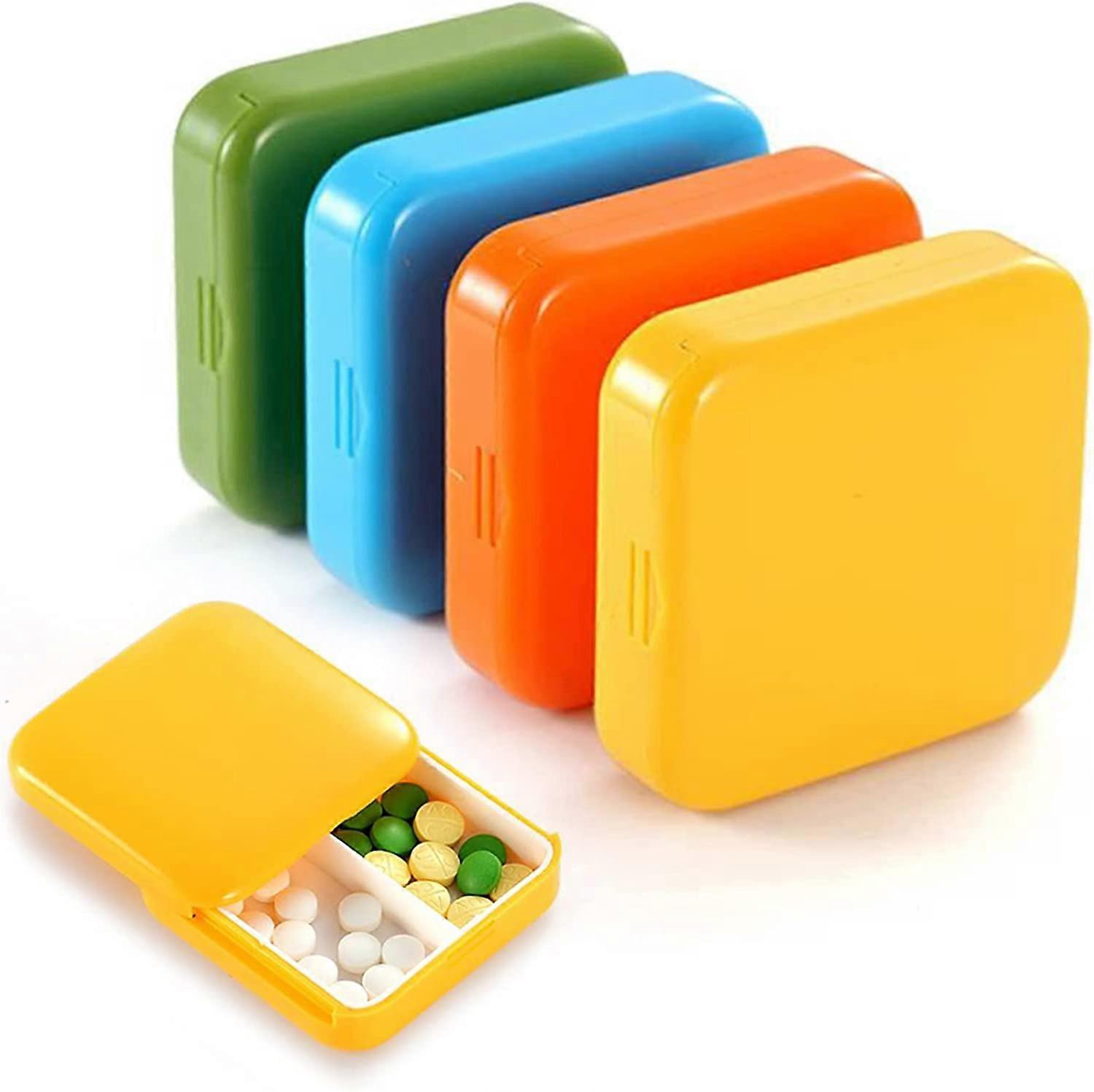 4 Pill Box Small Pill Organizer Colorful