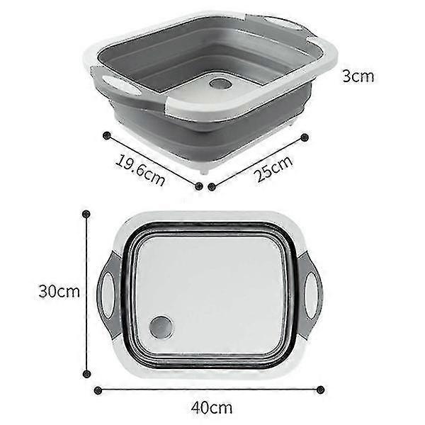 4 In 1 Kitchen Foldable Cutting Board Sinks Drain Basket Chopping Boards