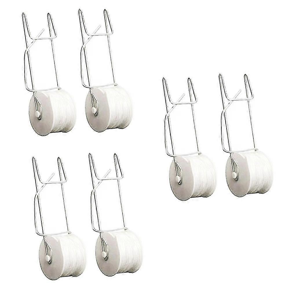 6pcs Tomatengitter Roller Hooks Pflanzenunterstützung Gewächshaus Spalier-Kit mit 15m Seil Mini-Blumenständer Gewächshaus Gartenwerkzeug