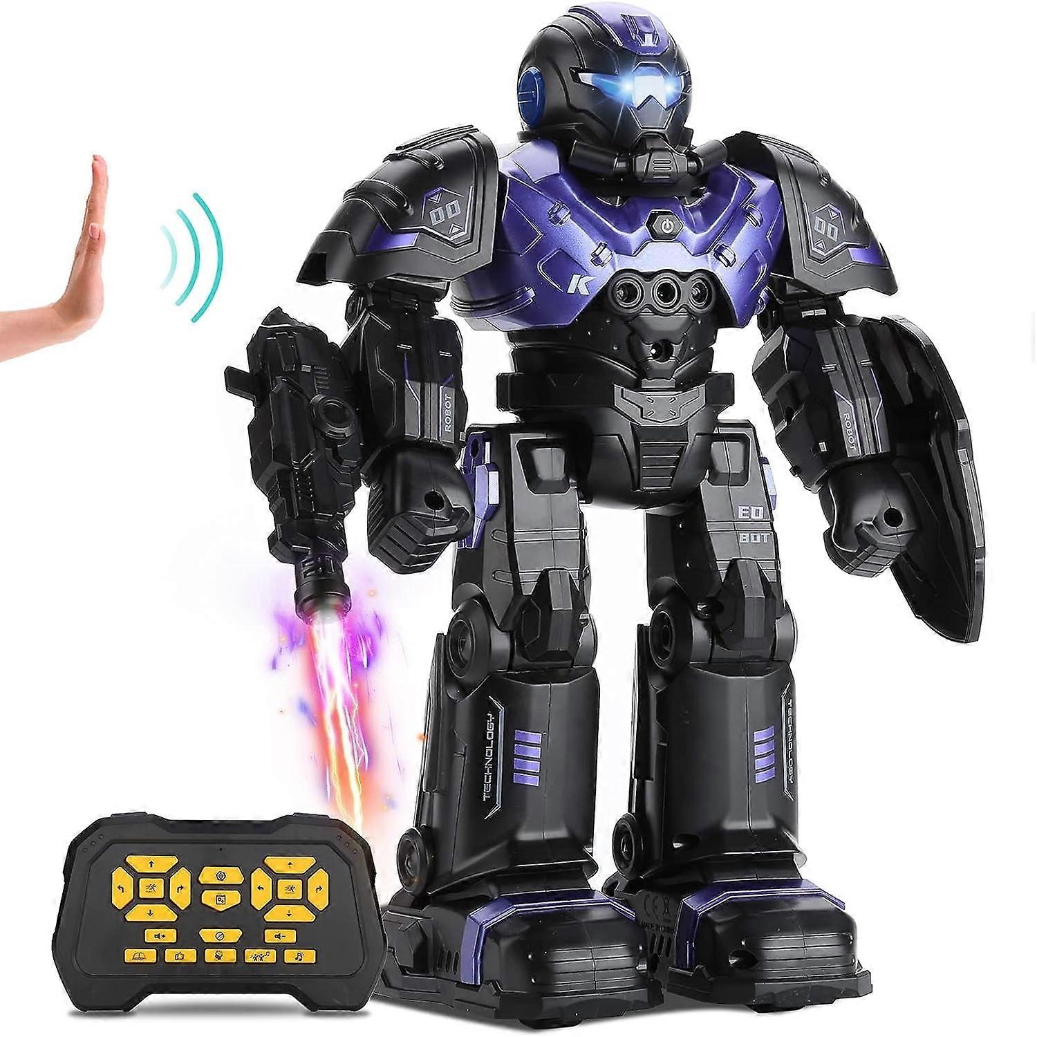 RC Robot Toys, Gesture Sensing Programmable RC Robot Toy, Talking, Dancing purple