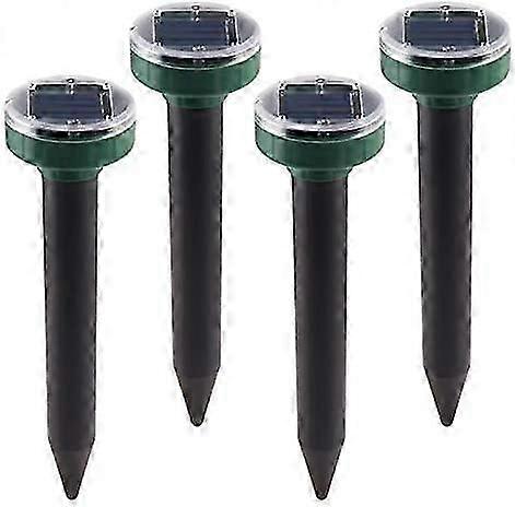 Pack Waterproof Ultrasonic LED Solar Mole Repeller with IP56 Protection for Snakes, Voles, Rats