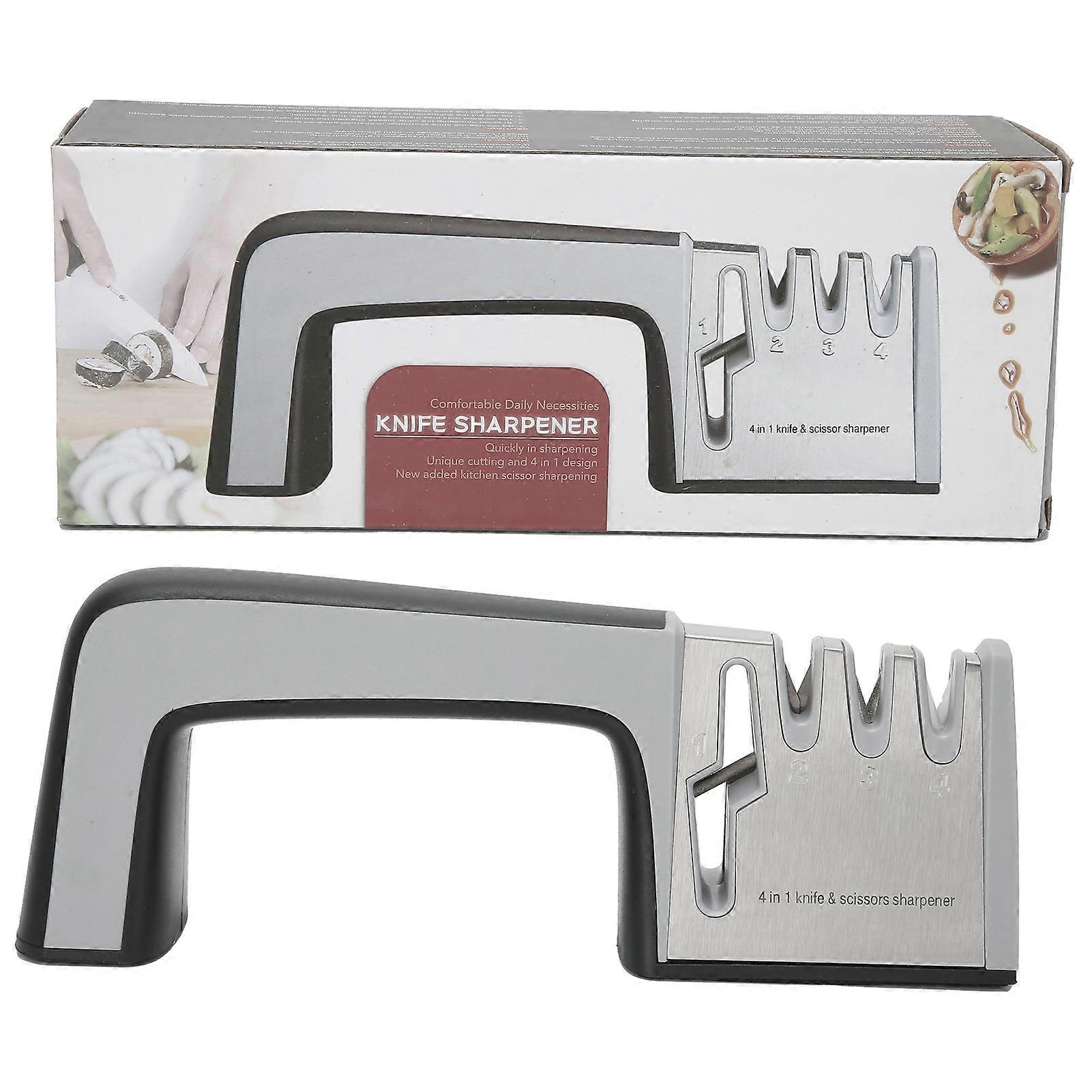 Multifunctional Knife Sharpener Manual Scissors Sharpening Grinder Kitchen Accessory4 Stage