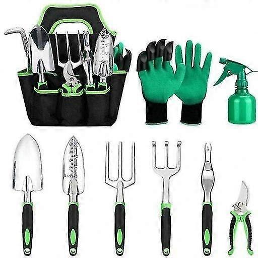 9 Pcs Garden Tools Set For Digging Weeding Loose Soil Transplanting