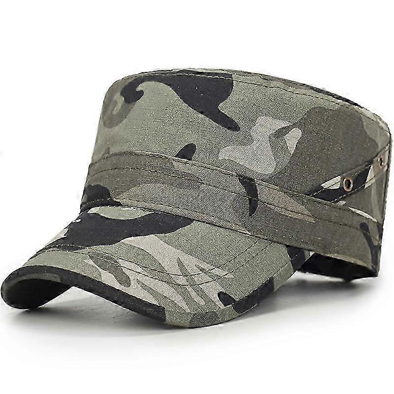 Men's Flat Cap with Two Holes on the Side Adjustable Baseball Cap (Camouflage)