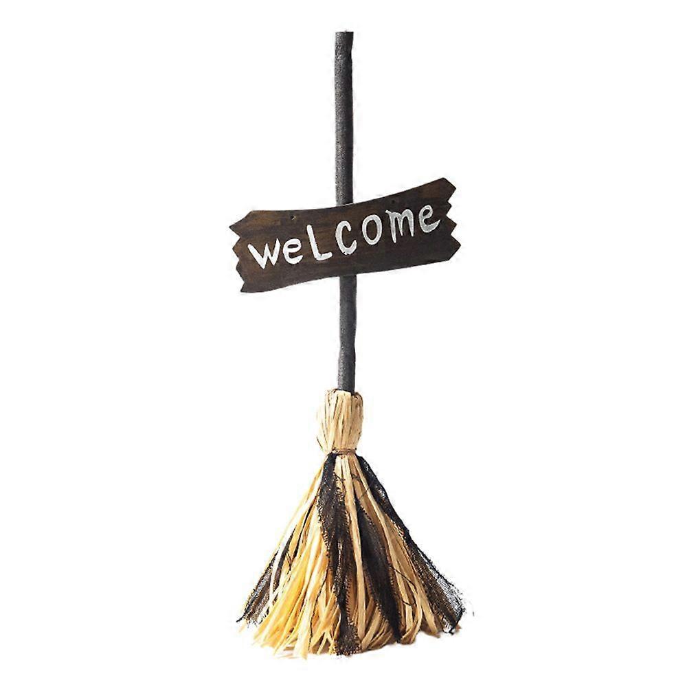 Witch Broom Prop Interactive Magic Walking Broom Toy Creative Halloween Decoration for Haunted House Amusement Park