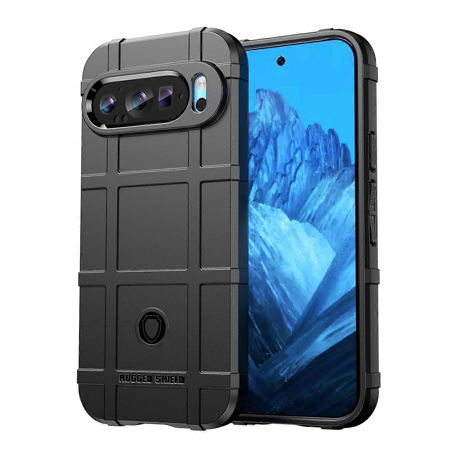 For Google Pixel 9 / 9 Pro Rugged Shield Shock TPU Case Black