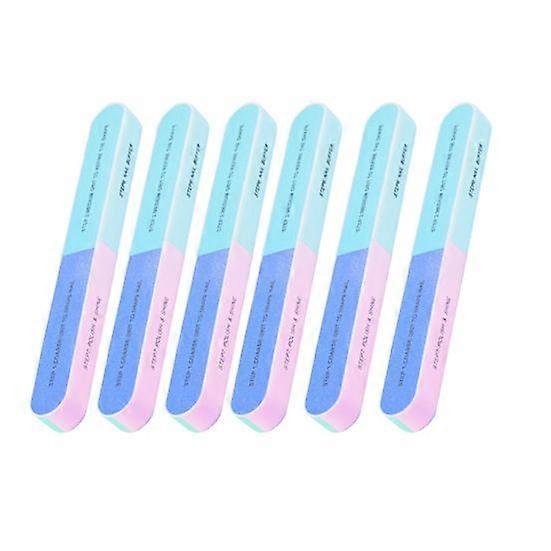 6Pcs Professional Double Sided Nail File Fingernail Buffer Dead Skin Remover