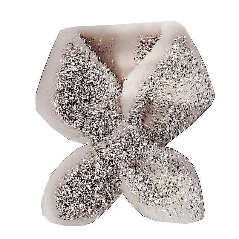Plush Scarf Neck Warmer Knitting Wool Soft Warm Peach Heart Cross Scarves