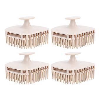 4PCS Haar Kopfhaut Massagegerät Fördert Die Durchblutung Schuppenentfernung Tiefenreinigung Ergonomisches Design Shampoo Bürste Hautfarbe