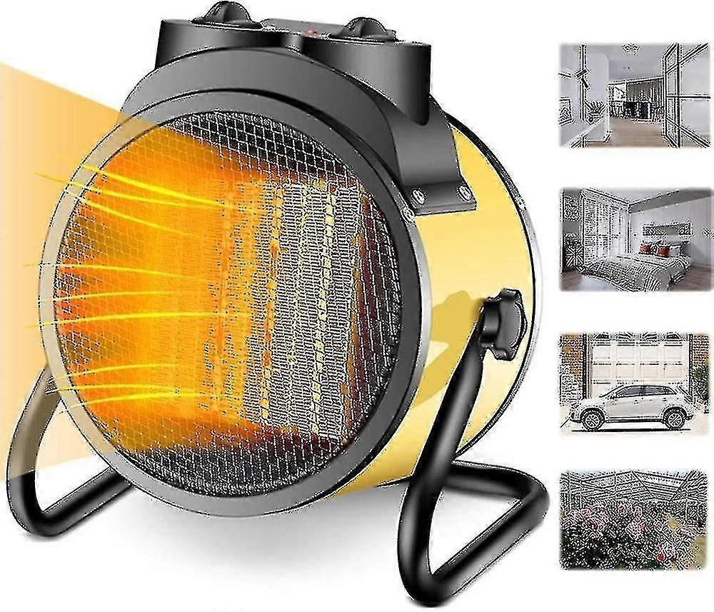 سخان فناء كهربائي - مروحة دفيئة ، سخان مساحة محمول ، ترموستات قابل للتعديل ، لخيمة النمو ، مكتب ، مكان العمل ، تدفئة سريعة PTC ، منتخب