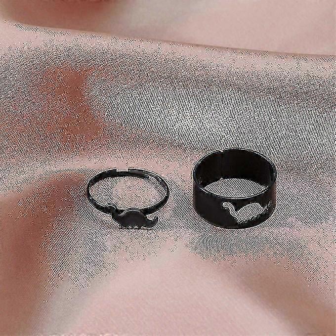 2pcs Matching Dinosaur Rings Set Finger Knuckle Ring For Wedding Zekai