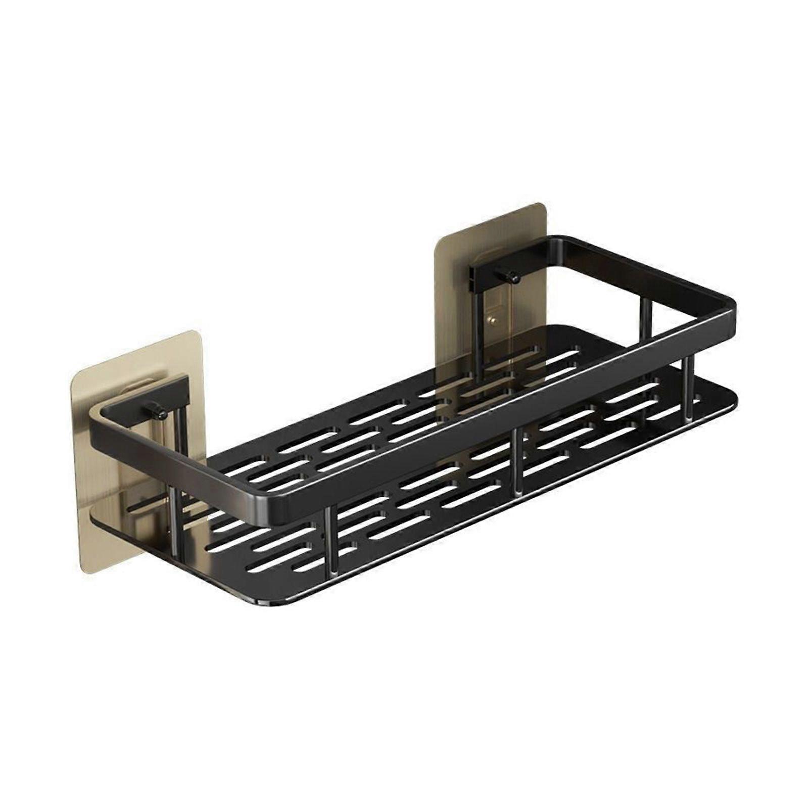 Mensole da bagno in alluminio con recinzione frontale in metallo aggiornata Rack di stoccaggio multiuso per bagno in alluminio