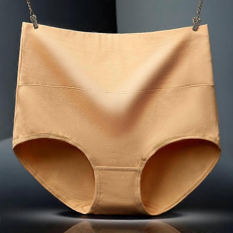 Large Size Pure Cotton Minimalist Women's Underwear with Tuck In and Buttocks Up High Waist Underwear Breathable Briefs