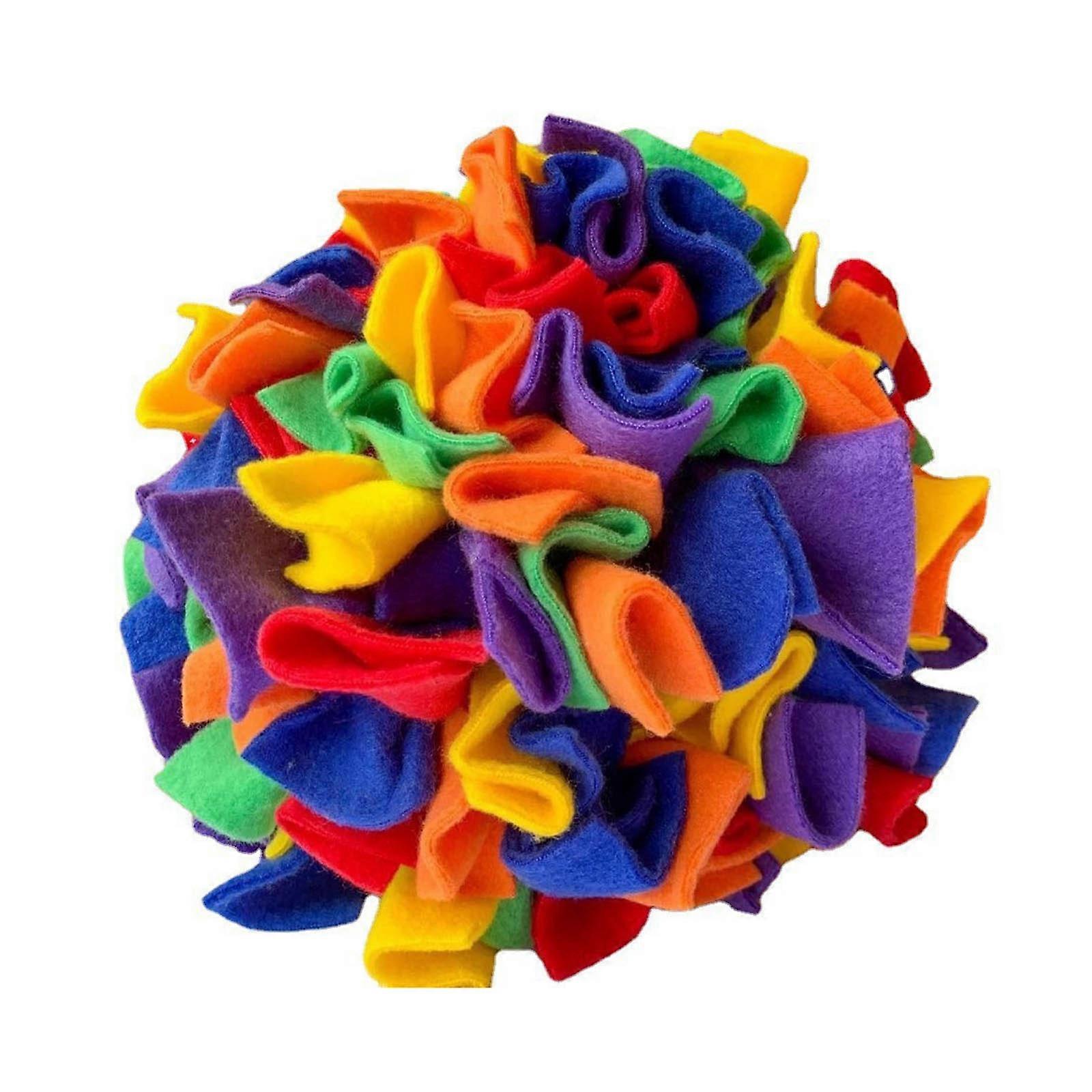Pet Interactive for Play Gifts Pet Sniffing Feeder Slow Feeder Game Snuffle Ball for Dogs for IQ Improving Teething Food Rainbow color