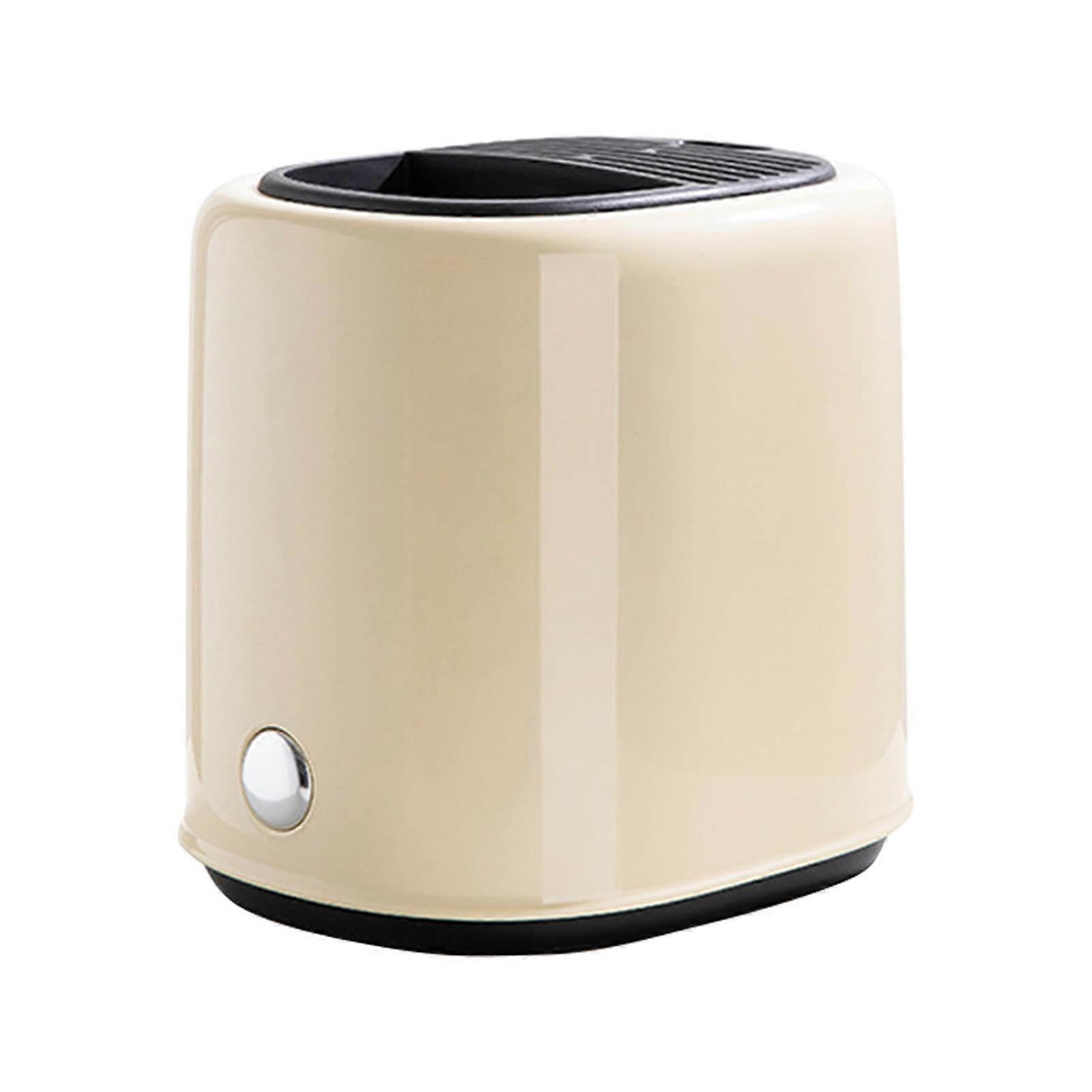Knife Block Utensil Holder, Retro Space Saving Large Capacity 2 In 1 Countertop Utensil Organizer for Kitchen ,Beige