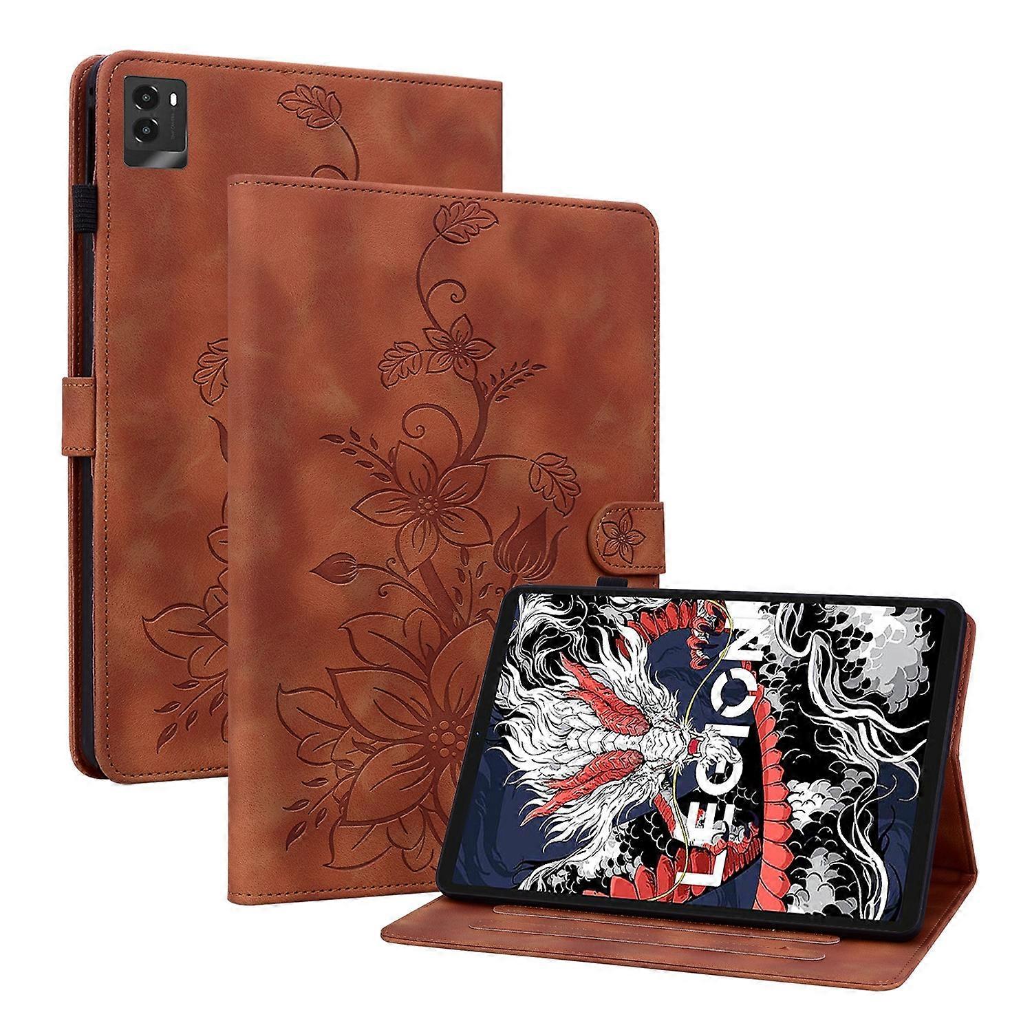Lily Embossed Leather Tablet Case