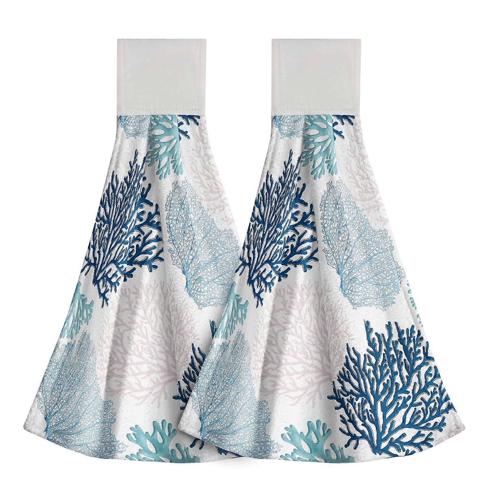 2 Ultra Soft Absorbent Hand Towels for Kitchen Bathroom 12 x 17 Inches