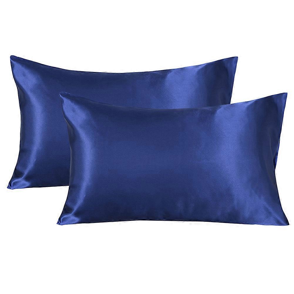 2-Pack Breathable Artificial Silk Pillowcases for Queen Size Pillows