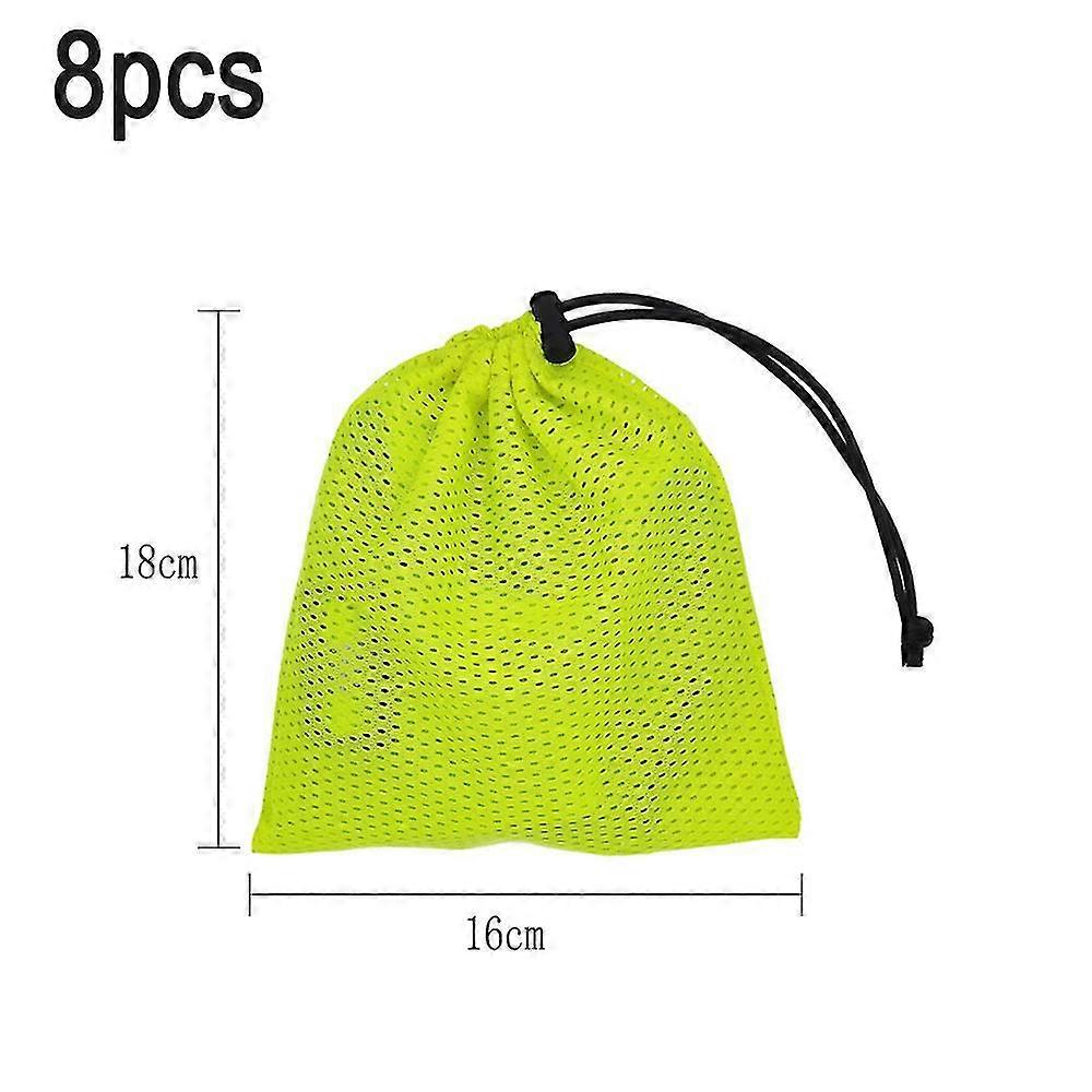 8 Pieces Mesh Bags Drawstring Mesh Bags Small With Sliding Drawstring For Toys Gifts 16*18cm