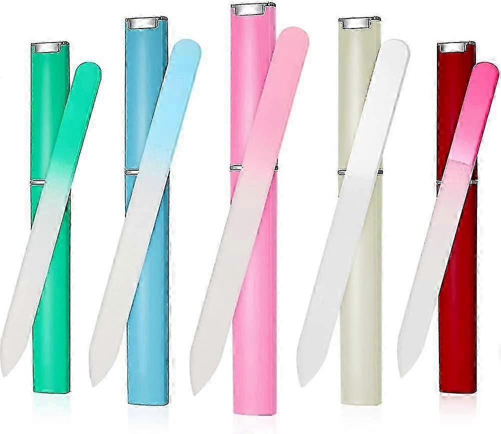 5 Pcs Arquivos de Unhas de Vidro, Cuidados com Unhas de Cristal Profissional