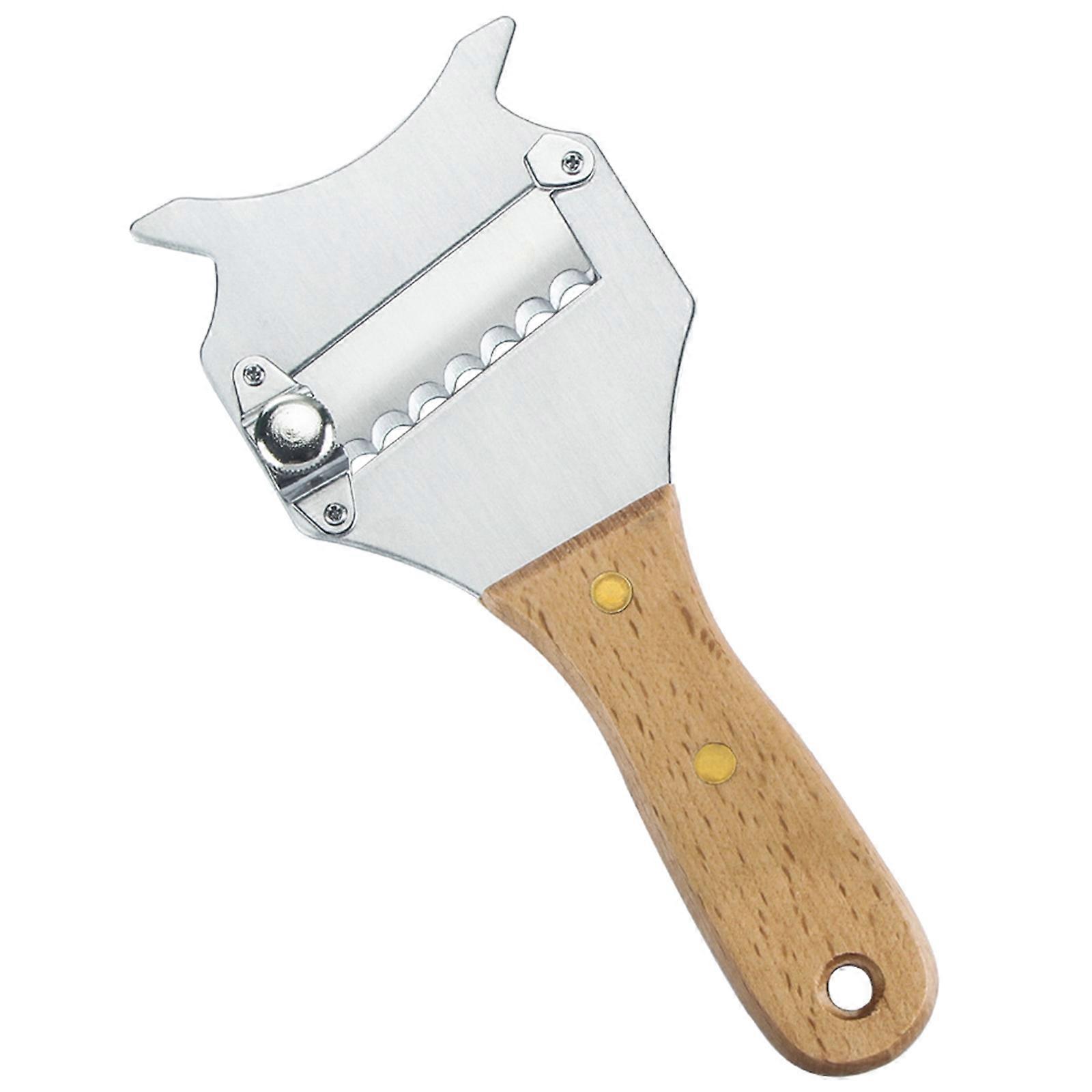 Adjustable Thickness Cheese Slicer with Wood Handle Shaving Tool for Truffles Chocolate Stainless Steel Butters Cutter