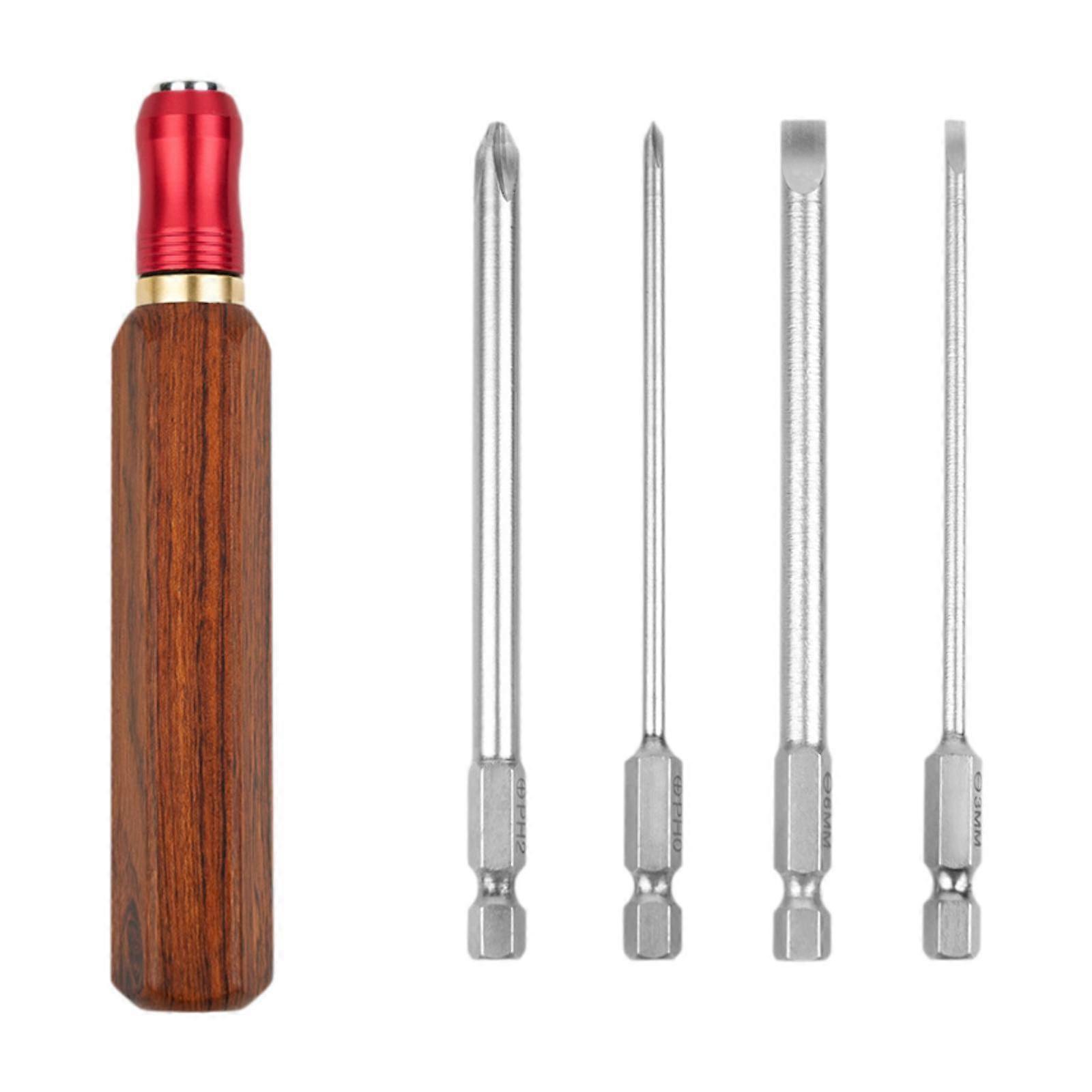 Handle Holder and 4 Sizes Screwdriver Bits Accessory Multipurpose Ergonomic