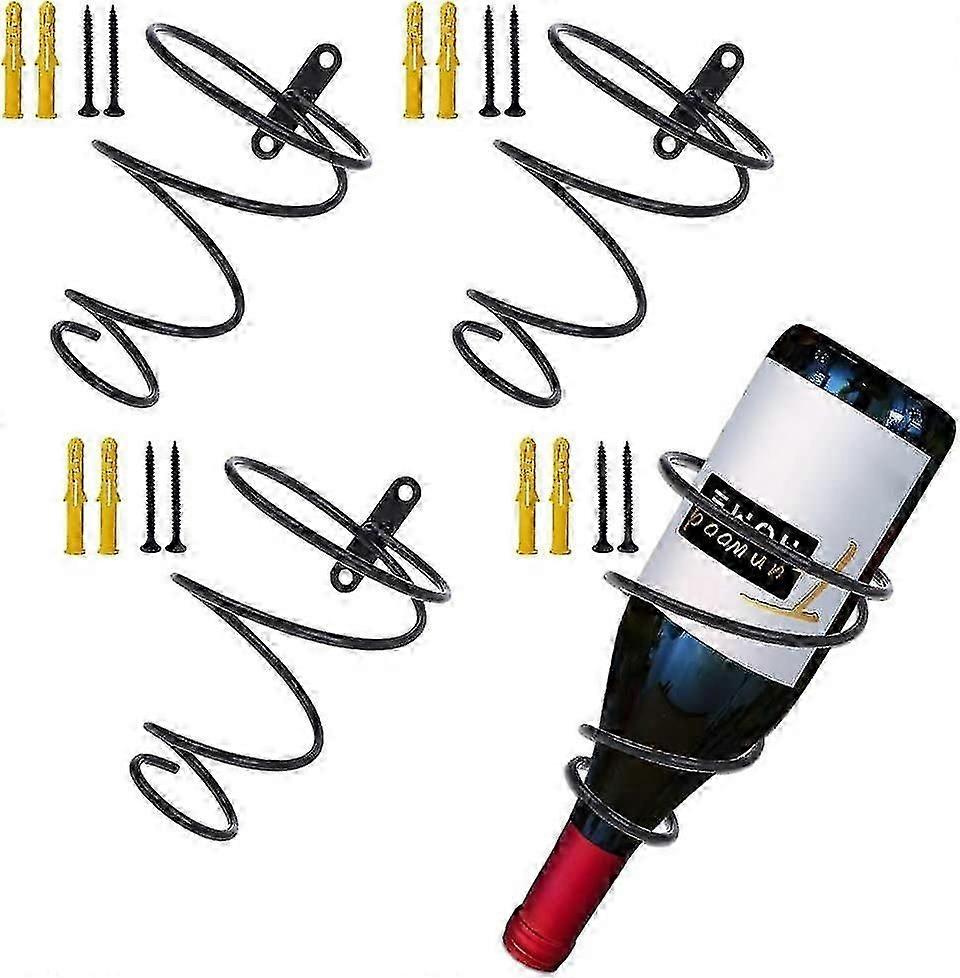 Wall Mounted Iron Wine Bottle Rack Storage Rack Wine Bottle Display Rack 4Pcs