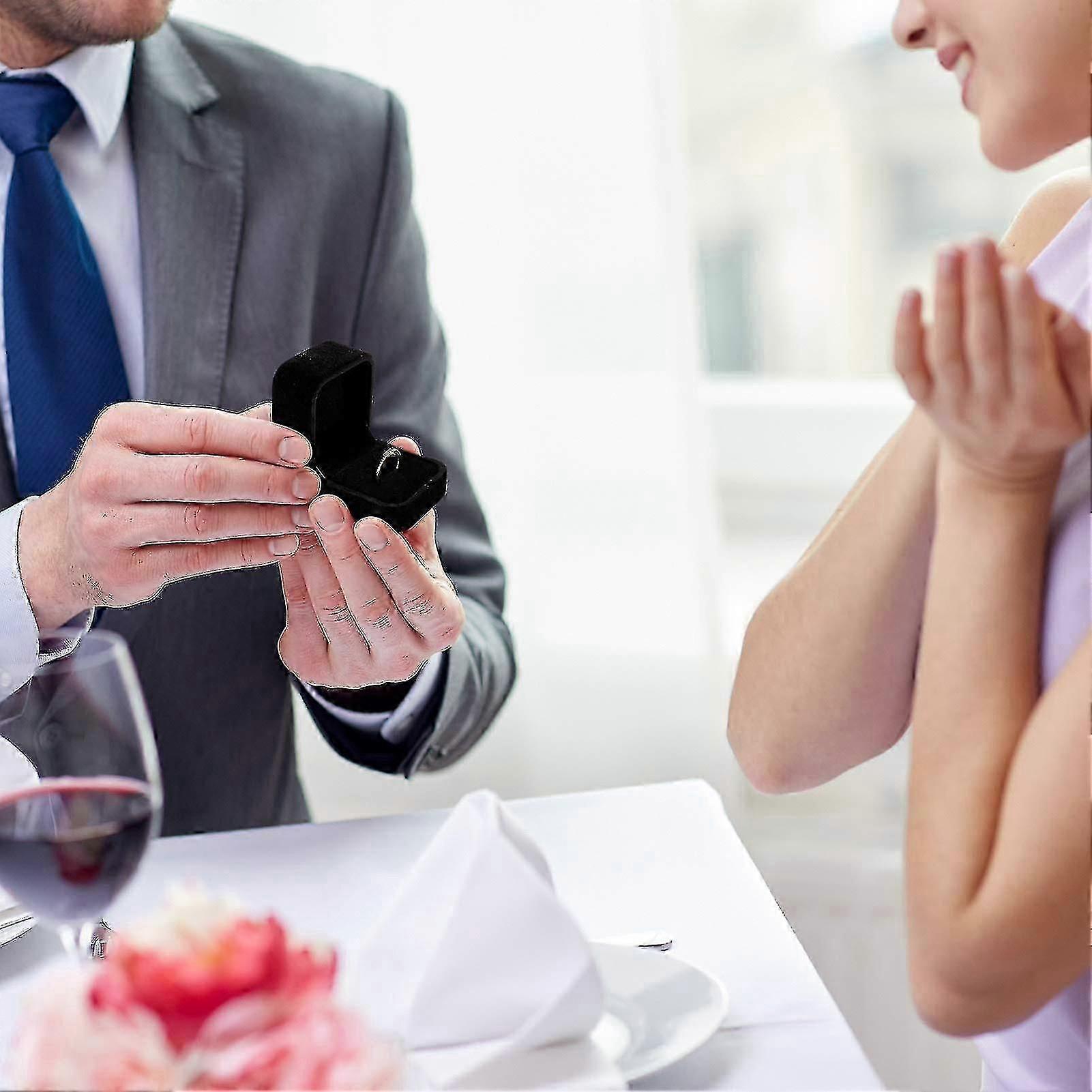 6 Pcs Velvet Ring Box, Earrings Square Ring Case