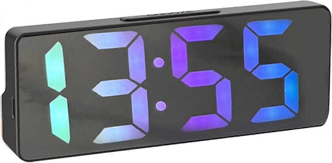 Alarm Clock Large Display for Bedrooms Adjustable Table Clock with USB Charger Ports
