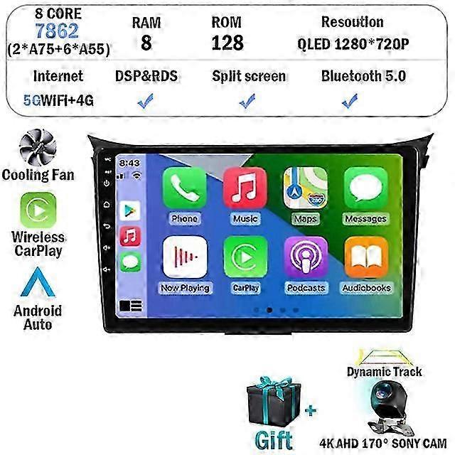 Android 12 For Hyundai I30 Elantra GT 2012 2013 2014 2015 2016 2017 Car Radio Multimedia Video Player Navigation Stereo GPS Auto