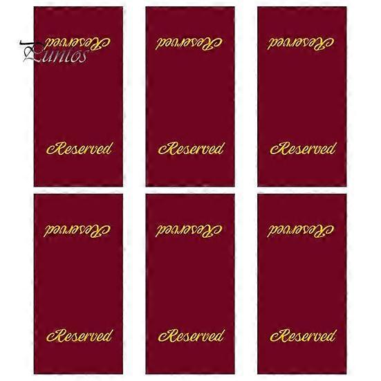 6 Pcs Reserved Chair Signs Church Pew Reserved Seating Signs with Printed Words Weddings Event Party Celebration Placeholder Bench Reserved Hanging
