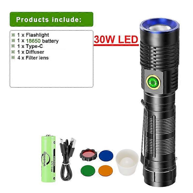 Super High Power LED Flashlight Portable Magnetic Design Flashlight Rechargeable Hand Light Outdoor Light Camping Lantern