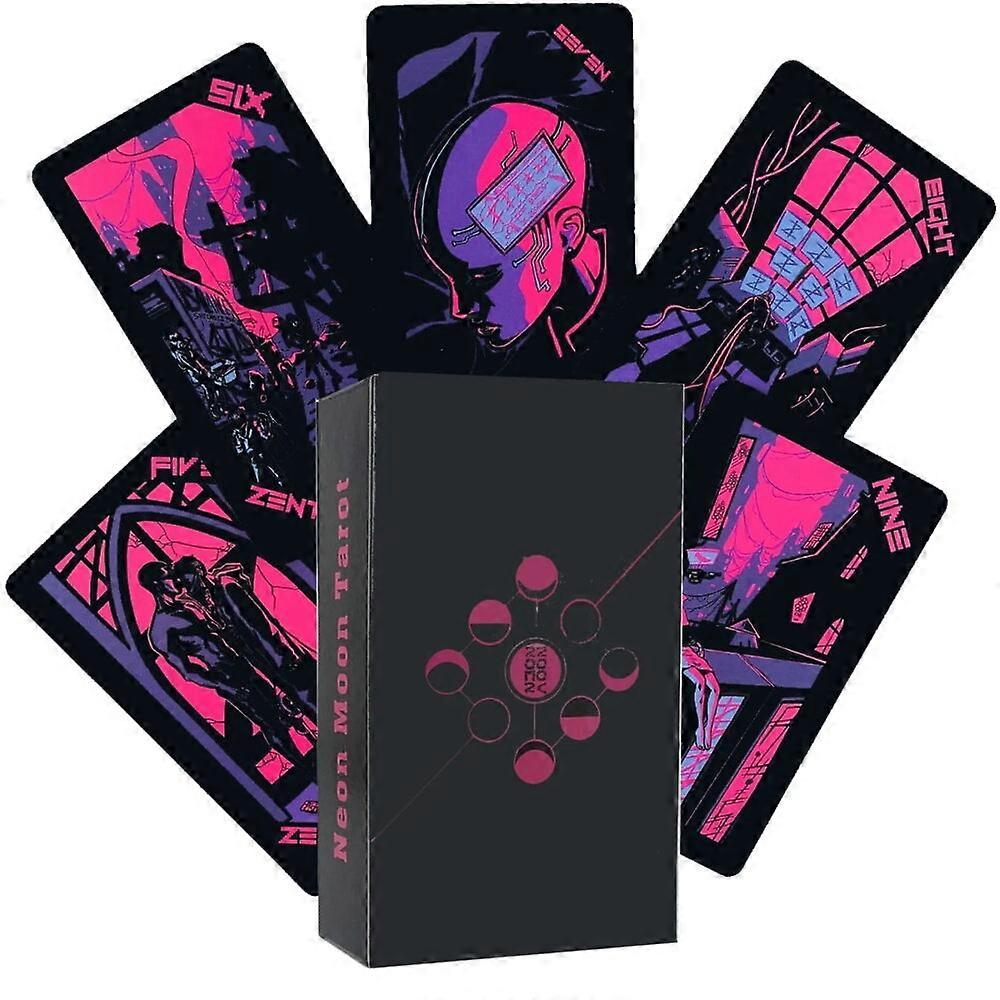 Cyberpunk Tarot Deck: Neon Moon Oracle Cards för insikt