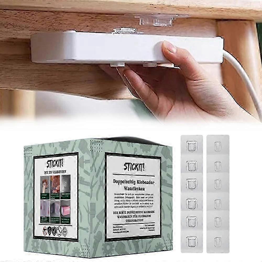 6/12 Pairs Double-sided Adhesive Wall Hooks For Home Life Hangging Accessory