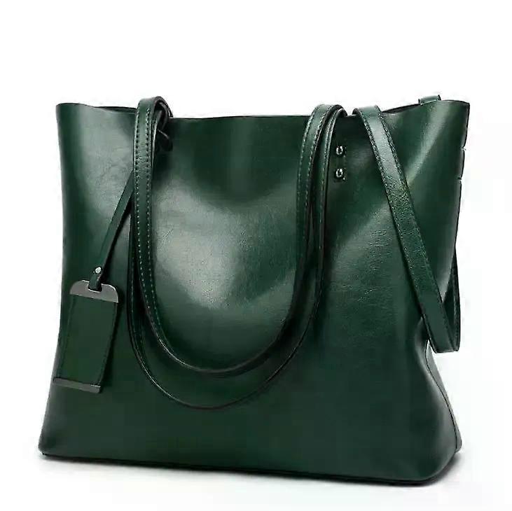 Waxing Sac seau en cuir Simple Double sangle sac à main sacs à bandoulière Pour Femmes Tout usage Shopping tote sac feminina