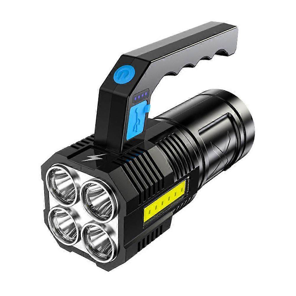 Bright Rechargeable Searchlight Handheld LED Flashlight Outdoor Flashlight with Handle 1200LM Spotlight Flashlight