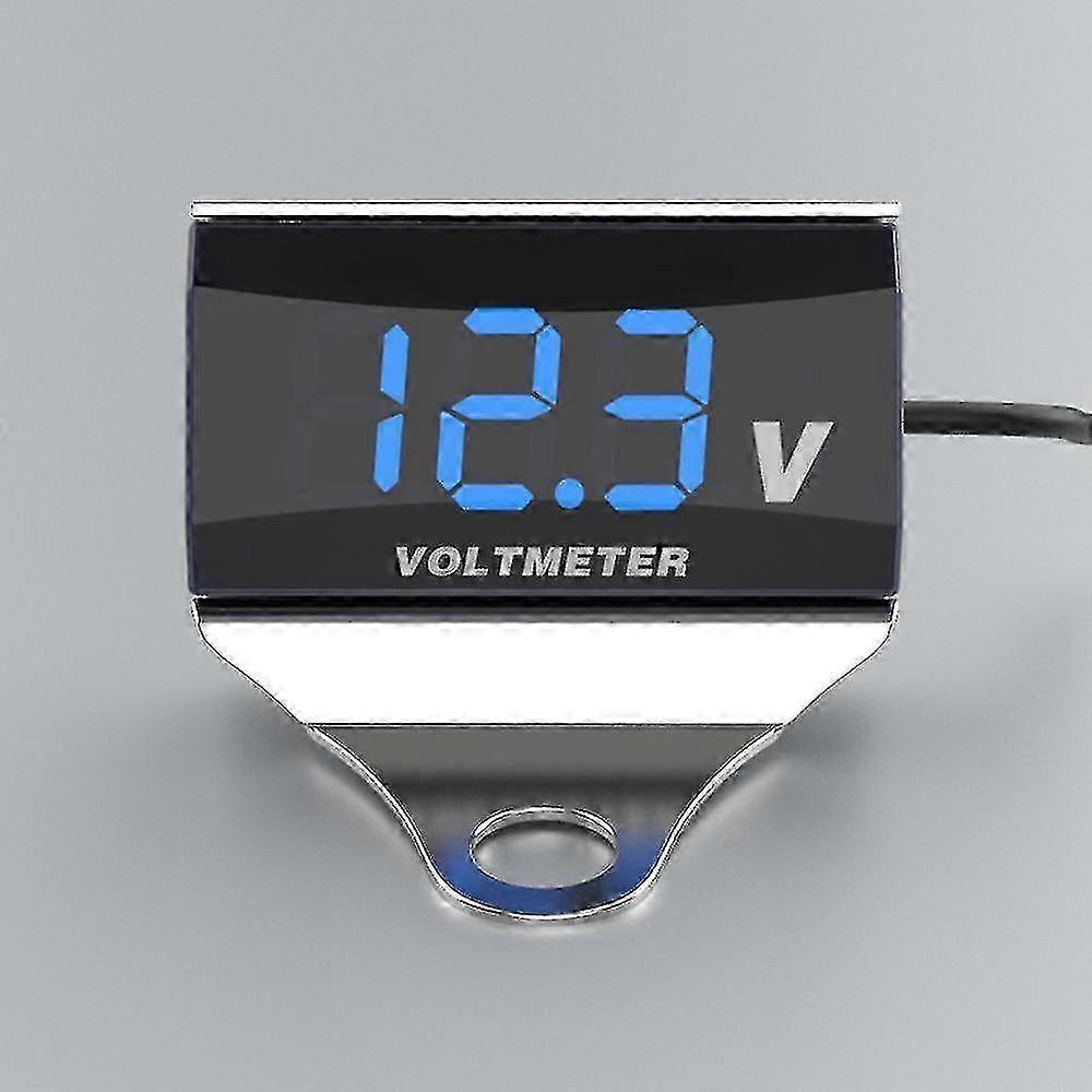 Waterproof Digital Voltmeter for Motorcycle 10-150V LED Display Battery Monitor Gauge with Bracket